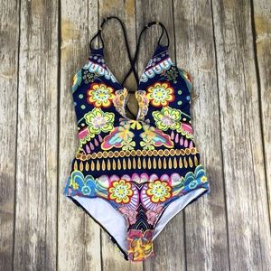 Microcosm Multi Color Swim Suit Size L